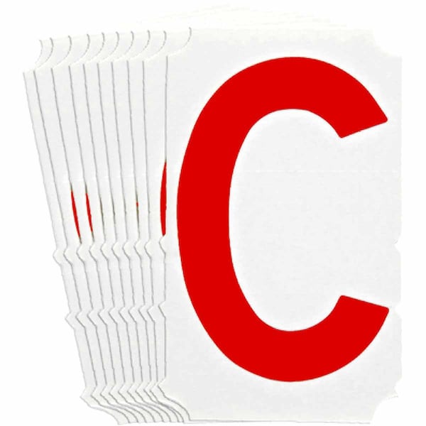 Brady Quik-Align 5160 Series Polyester 4 in Lbl Legend: C Red 10PK 5160P-C - main